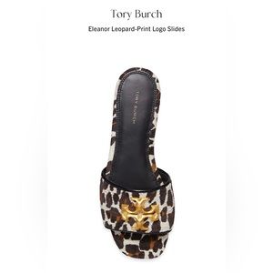 🐆Tory Burch Eleanor Leopard-Print Logo Slides🐆